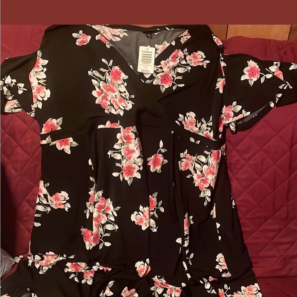 Torrid Black Floral Dress